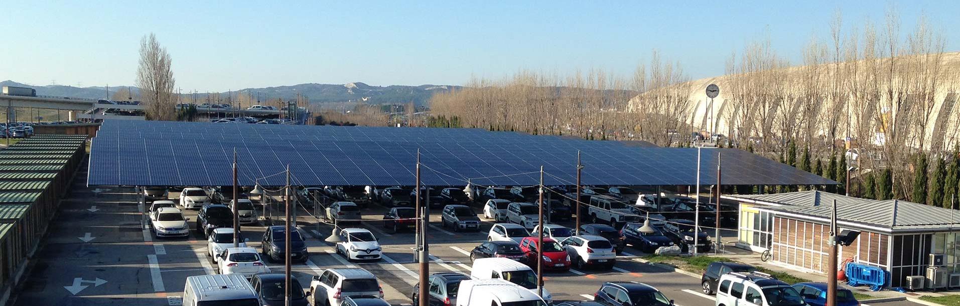 Gare de TGV d'Avignon - Ombrieres photovoltaïques de parking Coruscant