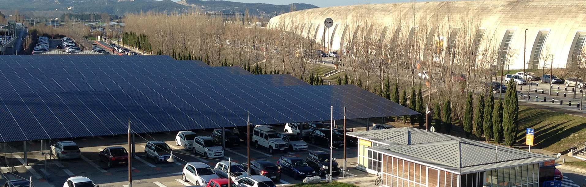 Gare de TGV d'Avignon - Ombrieres photovoltaïques de parking Coruscant